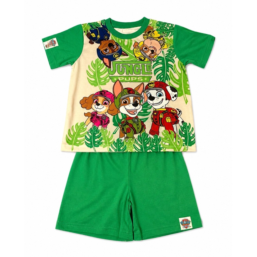 Paw Patrol Jungle Pups Boys Pajama Set Size 6‎ NWT Green 2 Piece Sleepwear